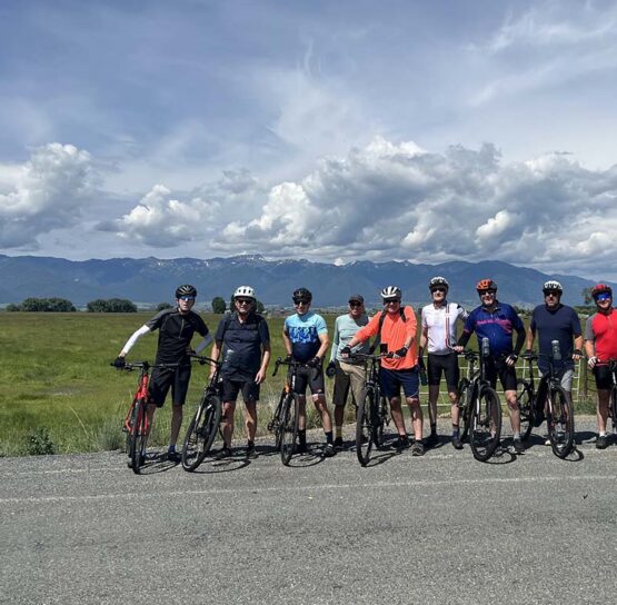 a group of friends on a private bicycle tour