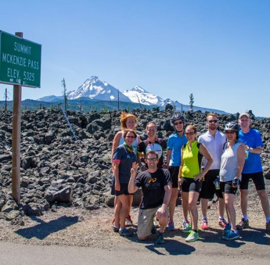 Group and sign on Bend Breakaway tour