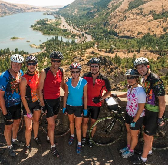 Group of bikers on Colombia Gorge Bike tour