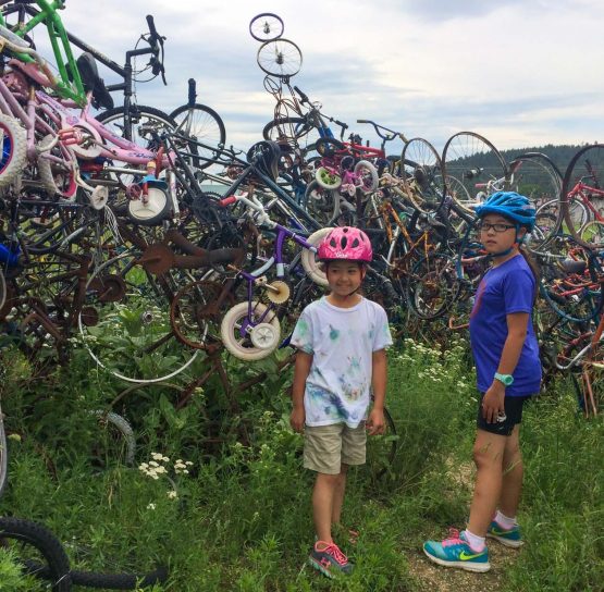Biker kids on Mt. Rushmore Family Tour
