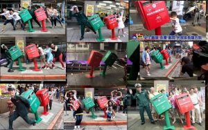 Taiwanese citizens cheerfully mocking natural disaster.