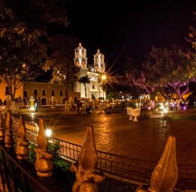City at night on Mexico’s Yucatan tour